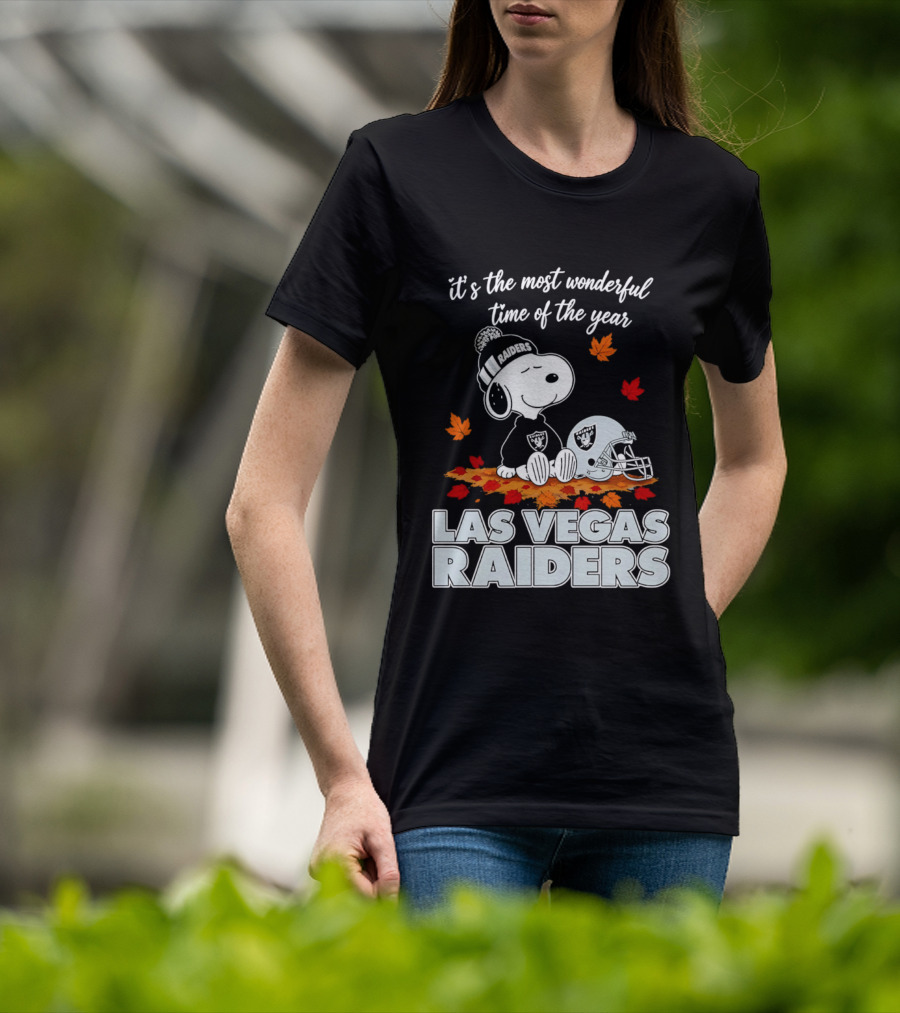 Las Vegas Raiders Snoopy It's The Most Wonderful Time Of The Year T-Shirt