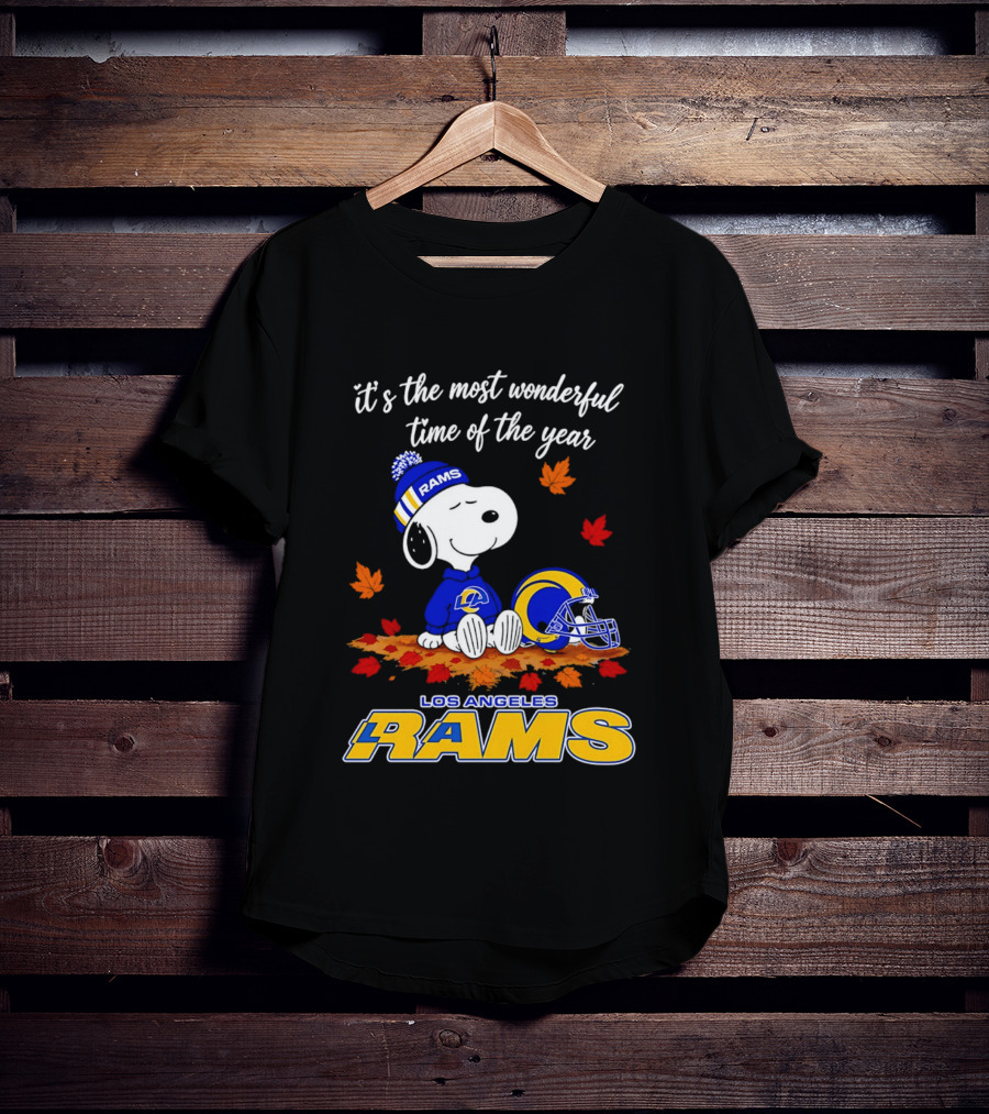 Snoopy Los Angeles Rams It's The Most Wonderful Time Of The Year T-Shirt