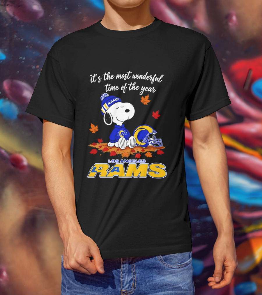 Snoopy Los Angeles Rams It's The Most Wonderful Time Of The Year T-Shirt