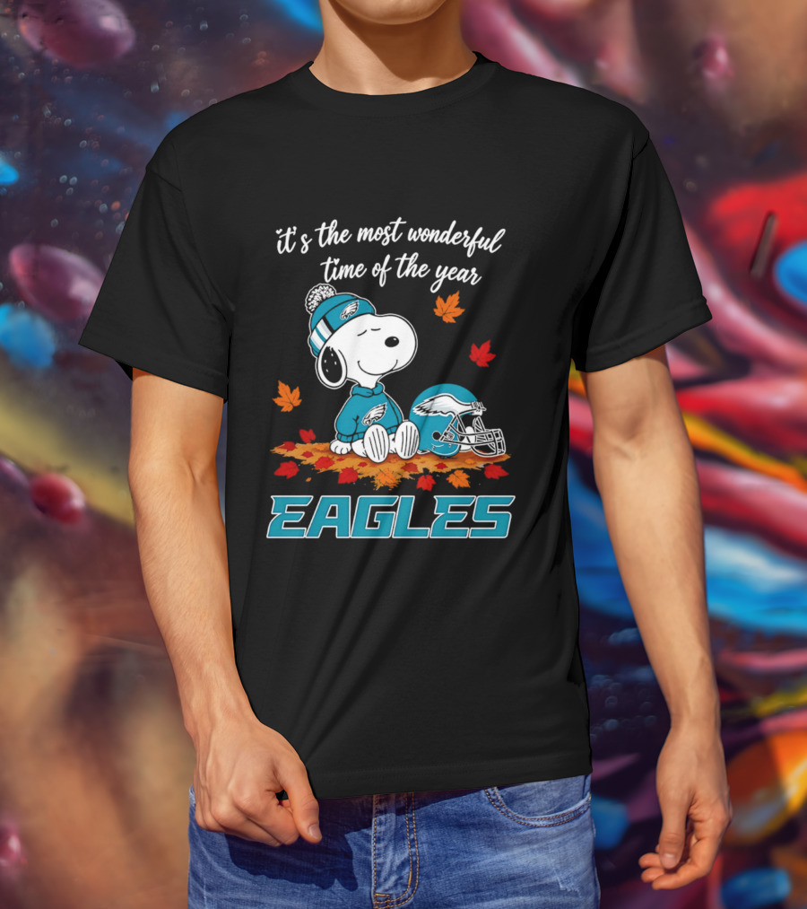 Snoopy Philadelphia Eagles It's The Most Wonderful Time Of The Year T-Shirt