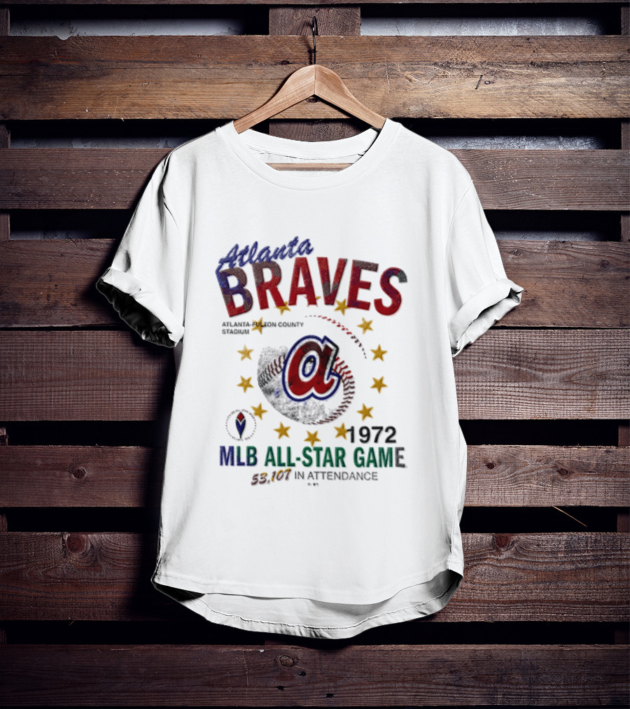 Atlanta Braves 1972 MLB All Star Game Atlanta Fulton County Stadium 53107 In Attendance T-Shirt