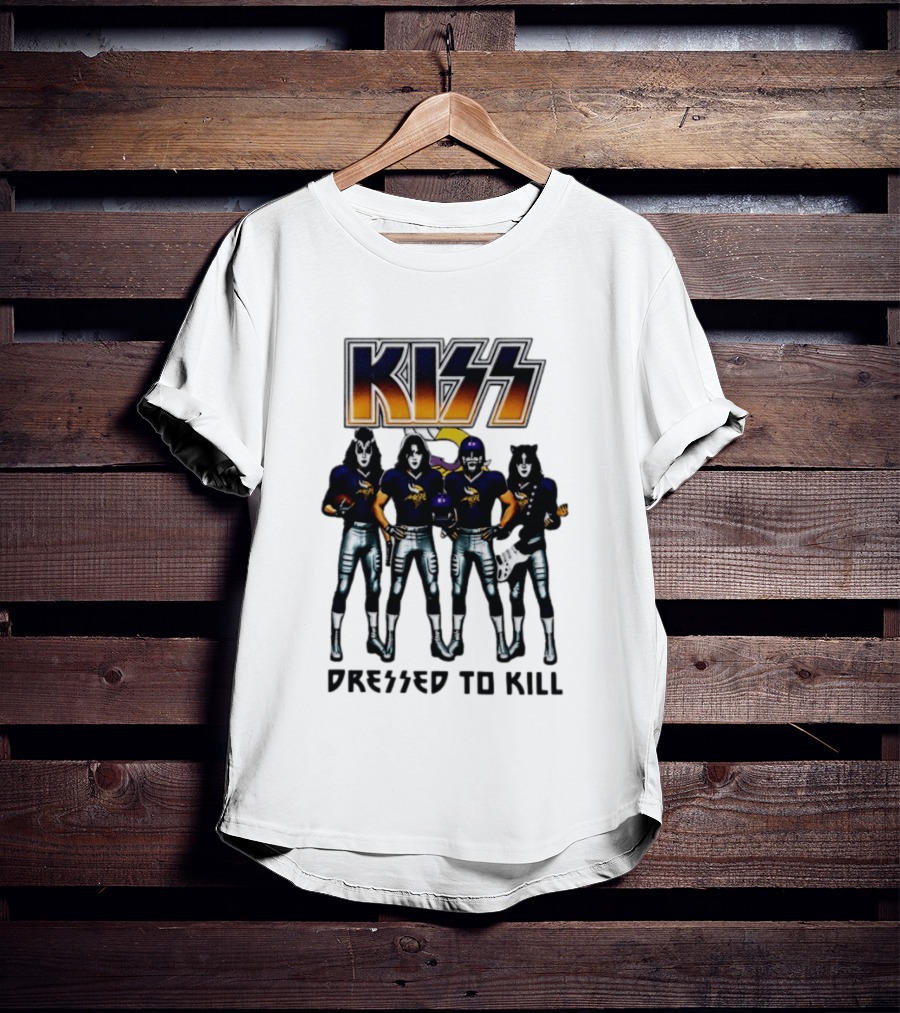 KISS Minnesota Vikings Dressed To Kill Football Fan T-Shirt