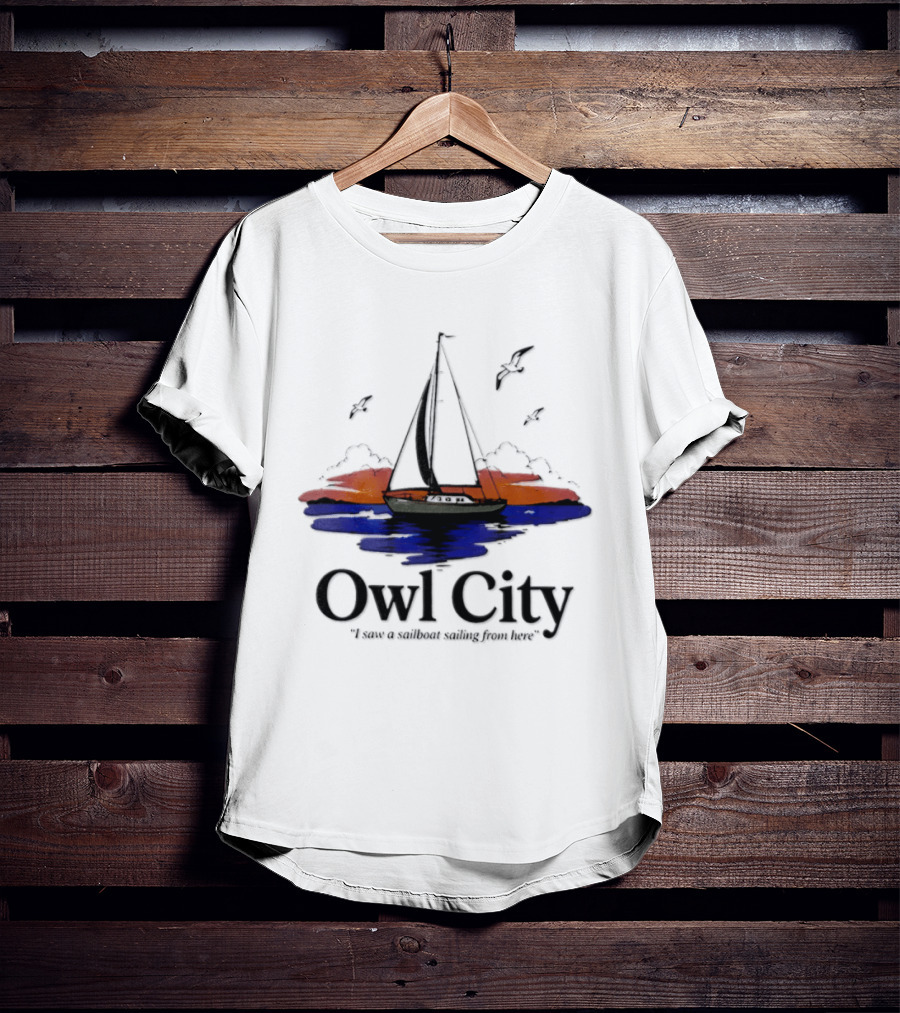 Owl City Smooth Sailing Scenic Sunset Adventure T-Shirt