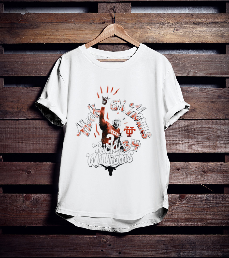 Ricky Williams Hook 'Em Horns 34 Texas Longhorns T-Shirt