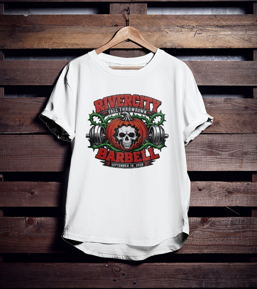 Rivercity Fall Throwdown Skull Pumpkin Barbell September 19 2026 T-Shirt