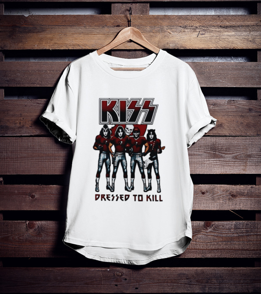 KISS Tampa Bay Buccaneers Dressed To Kill Football T-Shirt