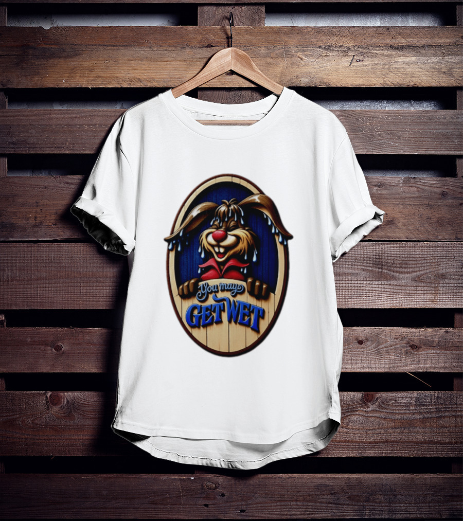 You May Get Wet Bunny Rabbit Cartoon Dripping Ears T-Shirt