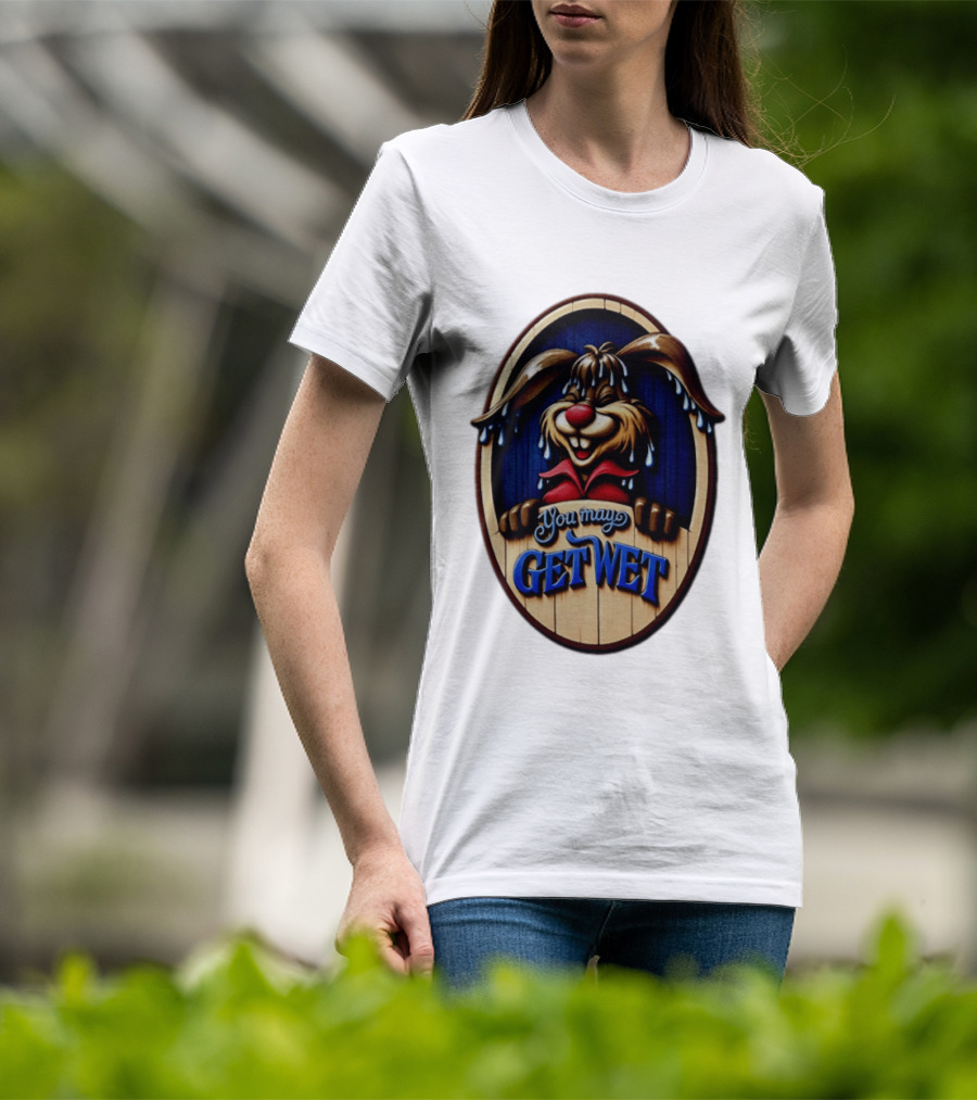 You May Get Wet Bunny Rabbit Cartoon Dripping Ears T-Shirt