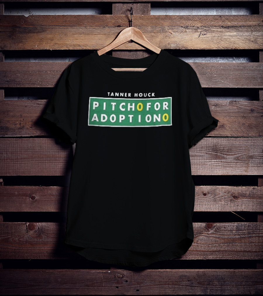 Tanner Houck Pitch For Adoption Green Scoreboard Tile T-Shirt