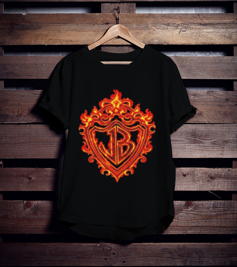 Jonas Brothers Burning Up All Over Again Tour JB Flaming Crest T-Shirt