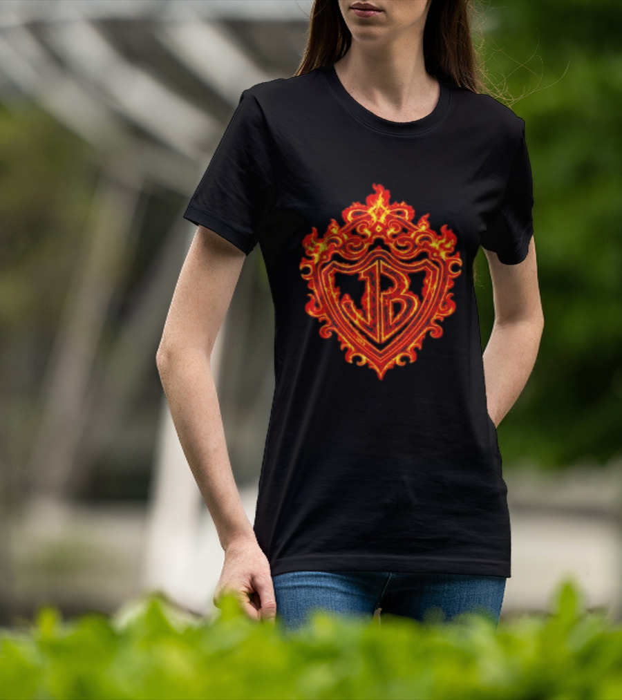 Jonas Brothers Burning Up All Over Again Tour JB Flaming Crest T-Shirt