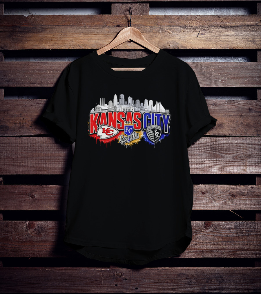Kansas City Chiefs Royals Sporting KC Skyline Fan T-Shirt