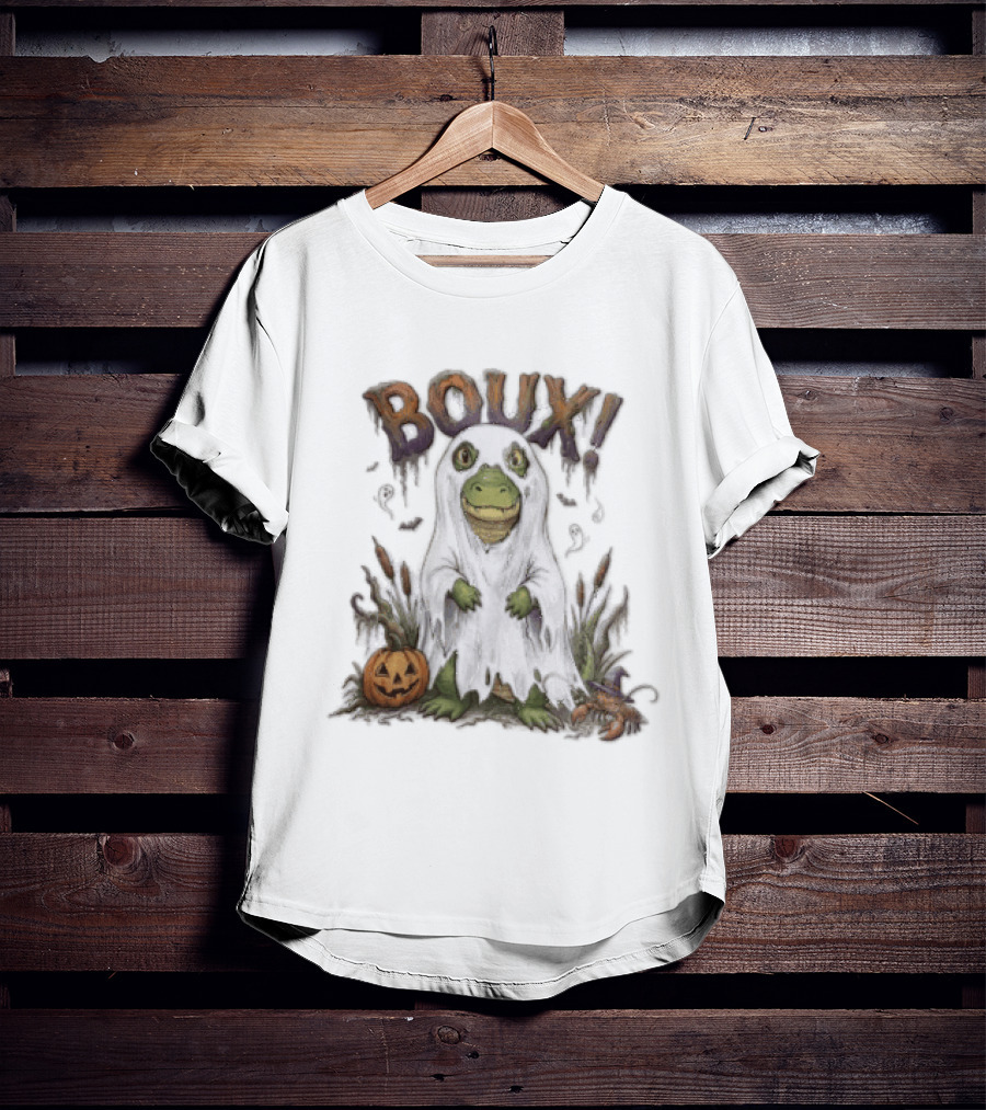 Boux Halloween Cartoon Alligator Ghost Pumpkin Crawfish T-Shirt