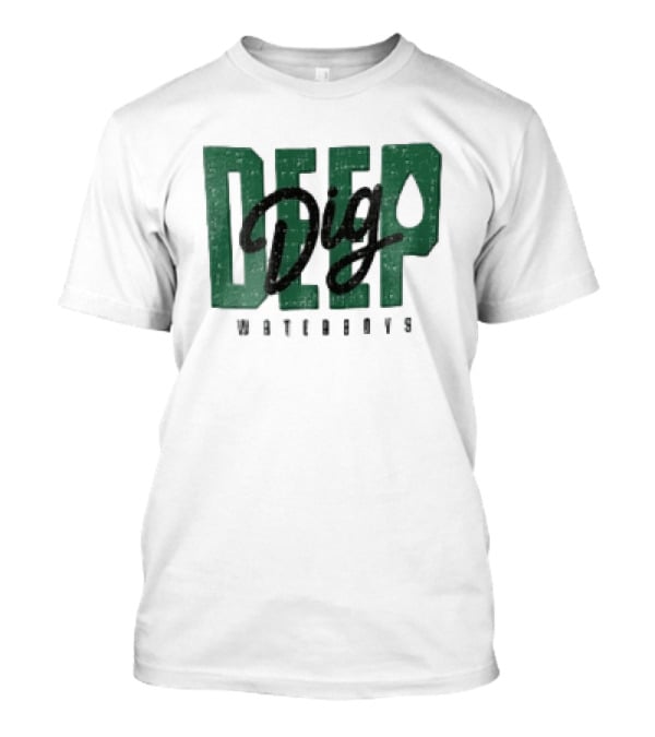 Dig Deep Waterboys Distressed Green Block Water Droplet T-Shirt