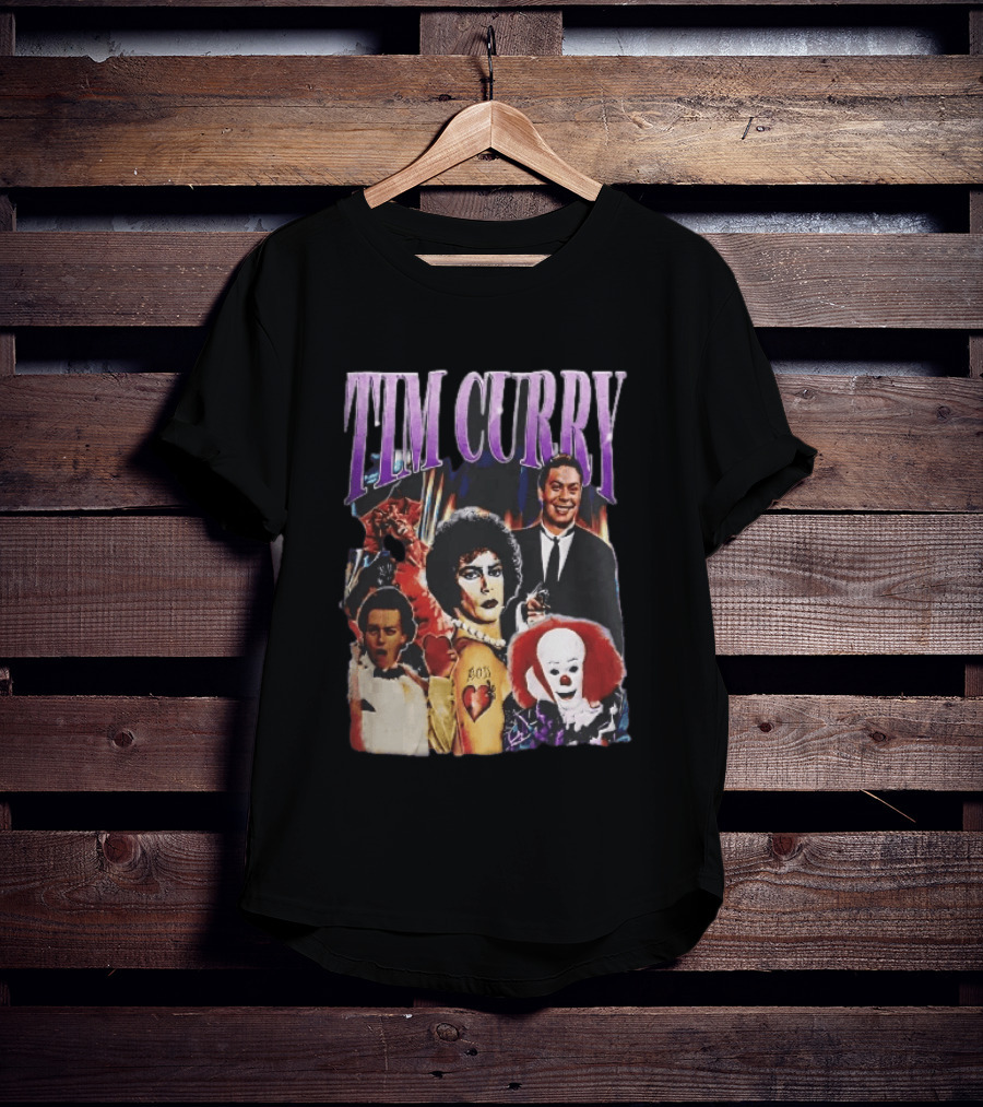 Tim Curry Dr Frank And Furter Pennywise Darkness Wadsworth Movie Roles Collage T-Shirt