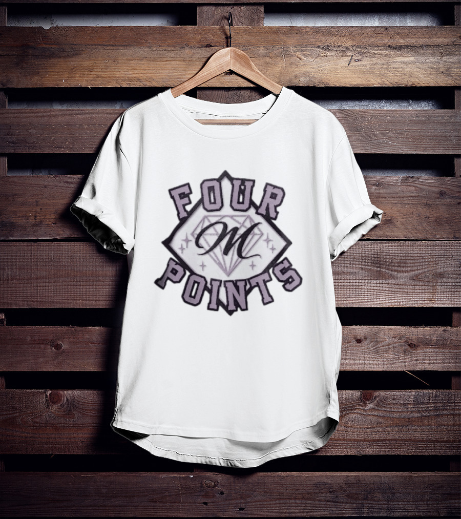 Four Points Cursive M Pastel Diamond Gemstone Sparkles T-Shirt