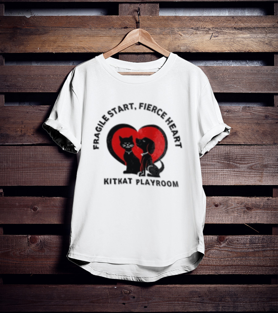Fragile Heart Fierce Start Kitkat Playroom Black Cat And Dog T-Shirt