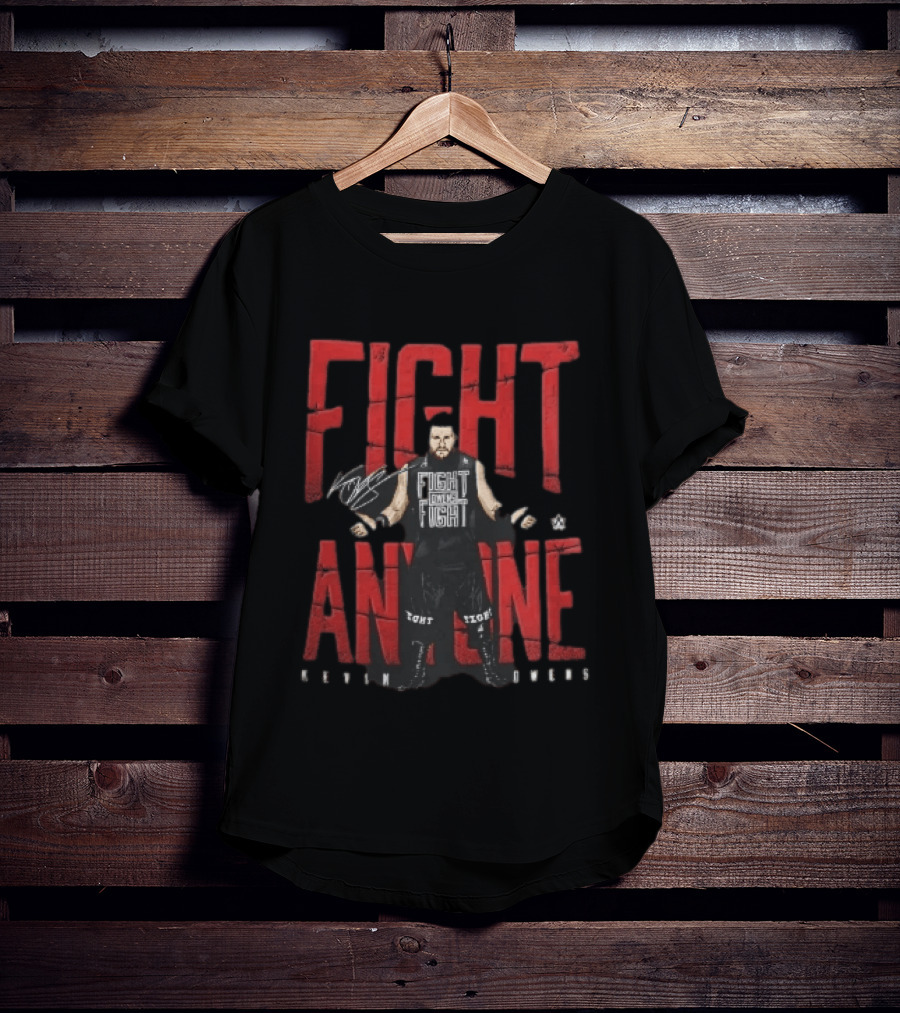 Kevin Owens WWE Fight Anyone Barbed Wire Wrestler Pose T-Shirt