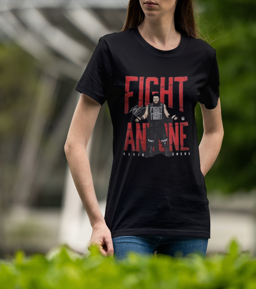 Kevin Owens WWE Fight Anyone Barbed Wire Wrestler Pose T-Shirt