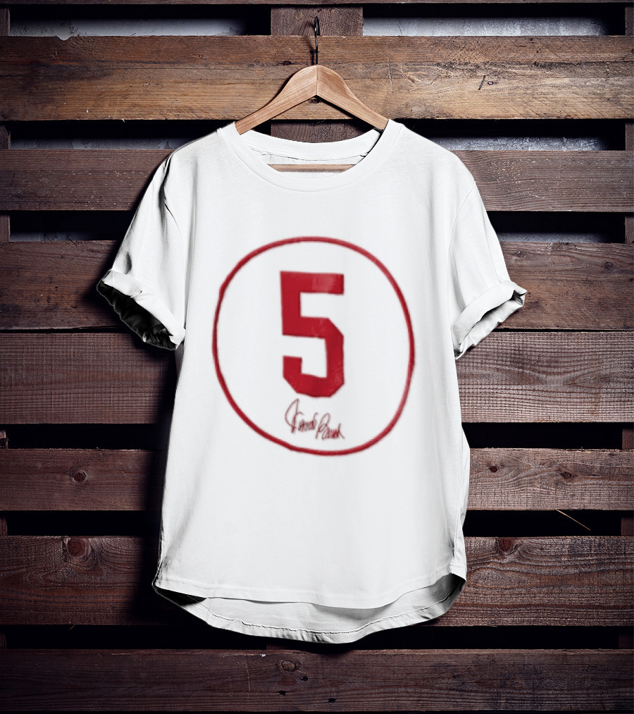 Johnny Bench Number 5 Cincinnati Reds Team Circle Signature T-Shirt