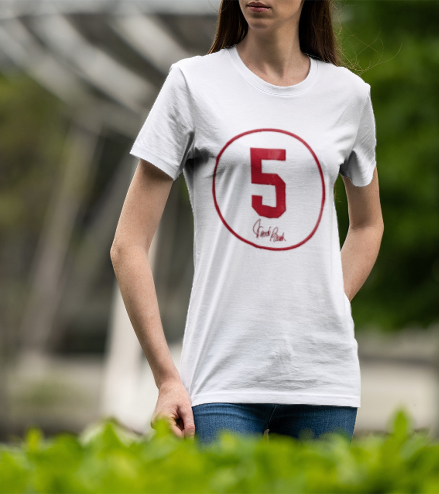 Johnny Bench Number 5 Cincinnati Reds Team Circle Signature T-Shirt