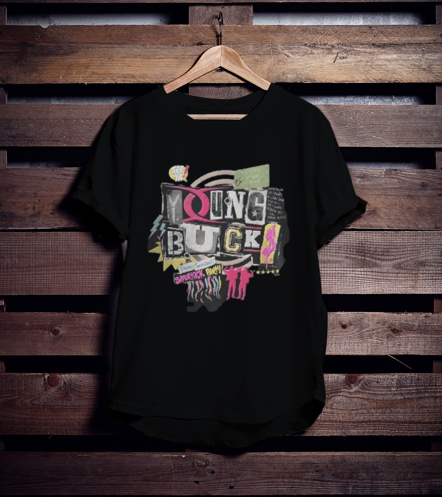 Young Bucks See Ya Rancho Cucamonga Superkick Party Matt Jackson Nick Jackson Distressed Collage T-Shirt