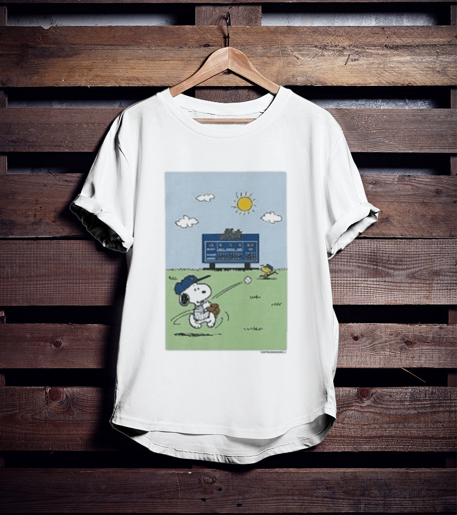New York Mets Snoopy Peanuts Baseball Collaboration T-Shirt