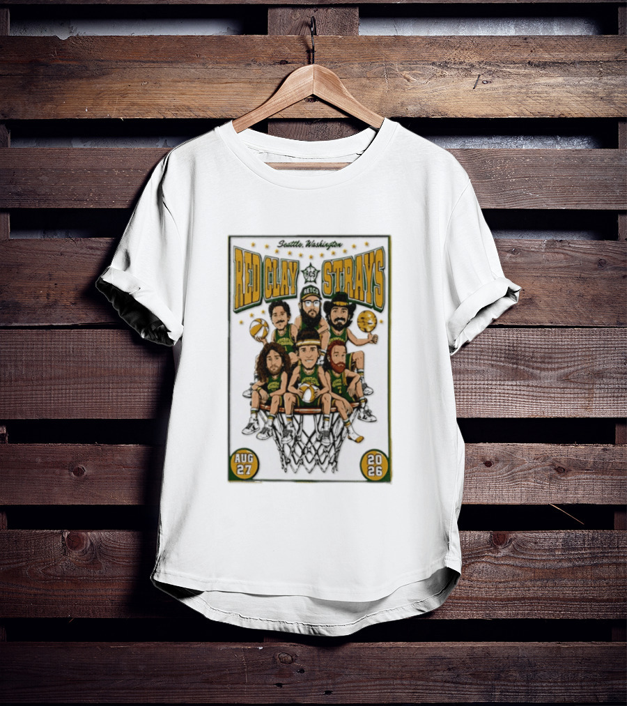 Seattle Washington Aug 27 2026 Red Clay Strays Basketball Tour T-Shirt