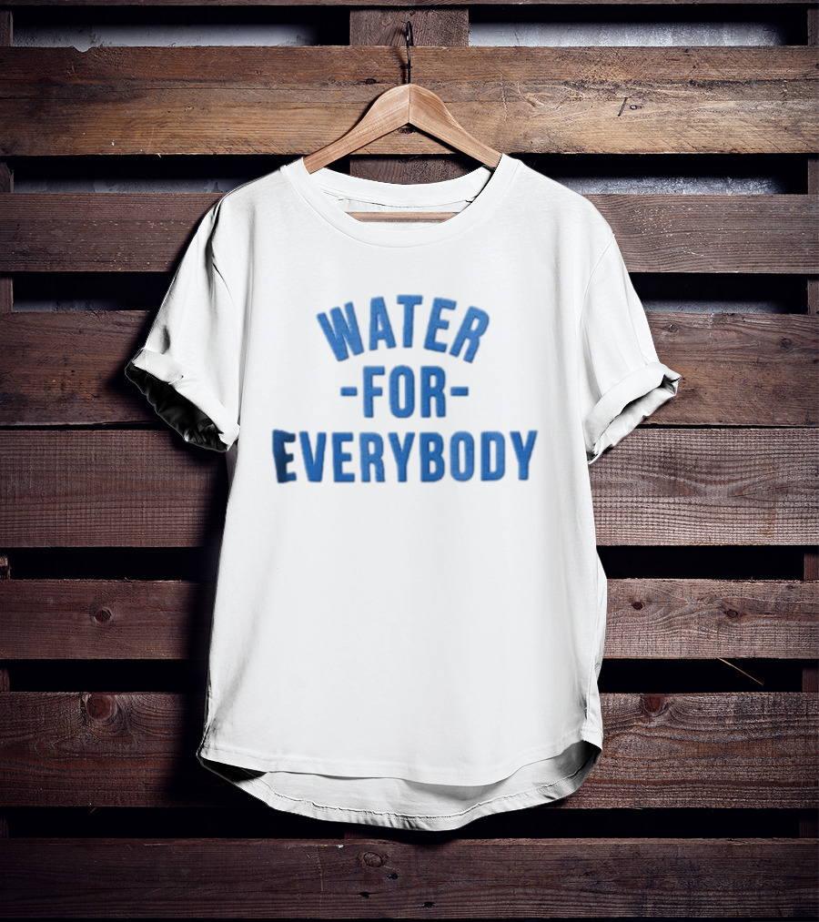 Water For Everybody Blue Arched Stacked Lettering T-Shirt