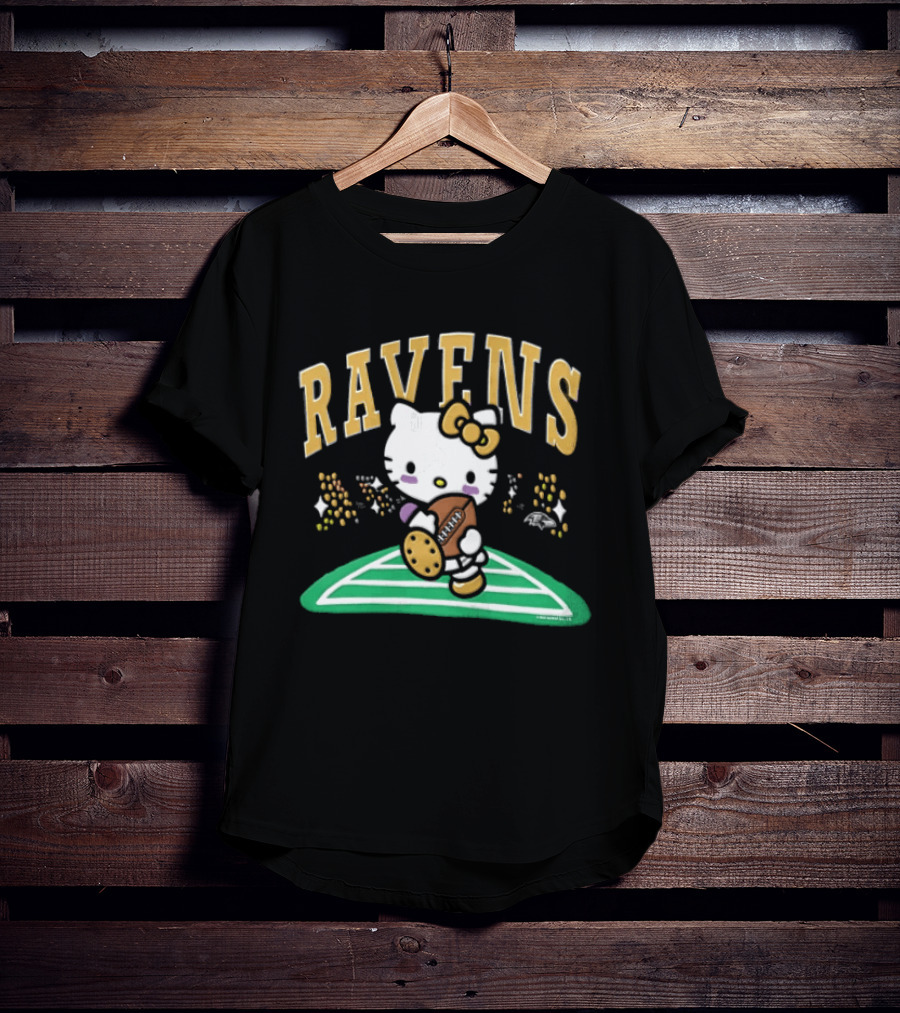 Hello Kitty Baltimore Ravens Football Collaboration T-Shirt