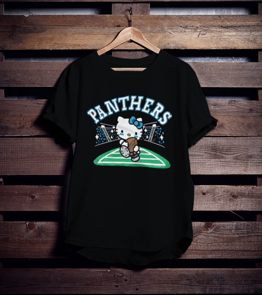 Hello Kitty Carolina Panthers Football Collaboration T-Shirt