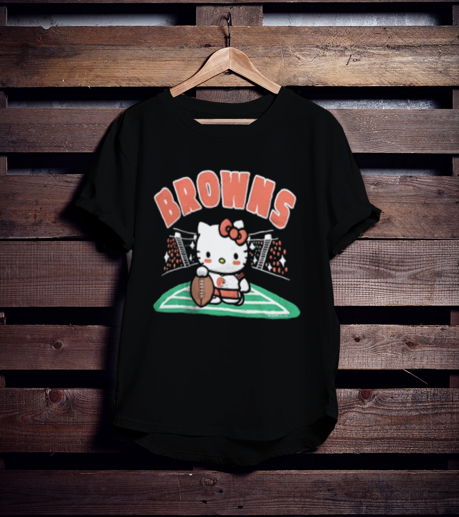 Hello Kitty Football Collaboration With Cleveland Browns T-Shirt