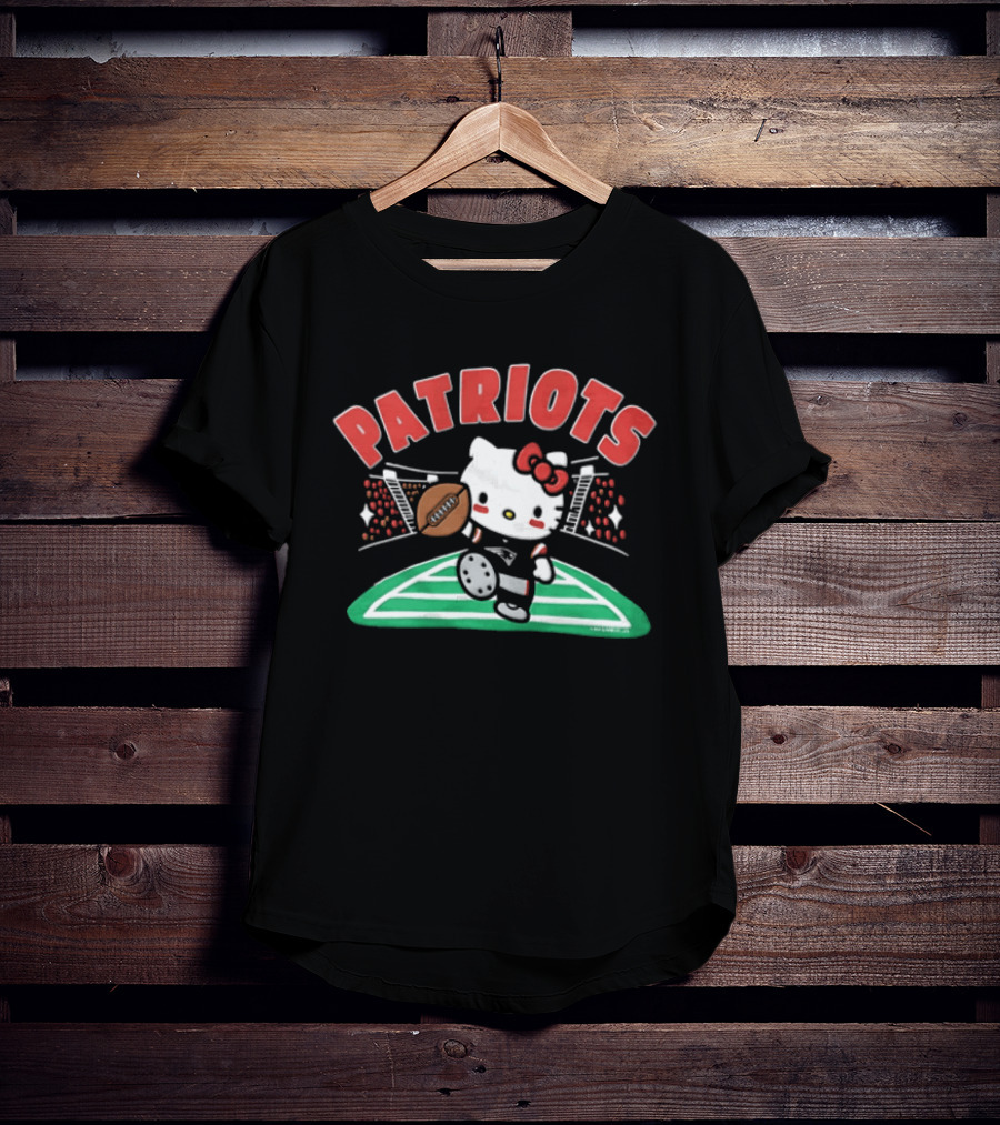 Hello Kitty Patriots Football Touchdown Collaboration T-Shirt