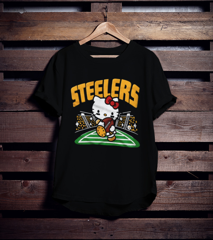 Hello Kitty Pittsburgh Steelers Football Collaboration T-Shirt