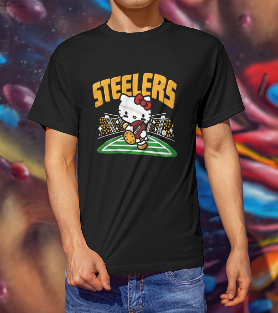 Hello Kitty Pittsburgh Steelers Football Collaboration T-Shirt