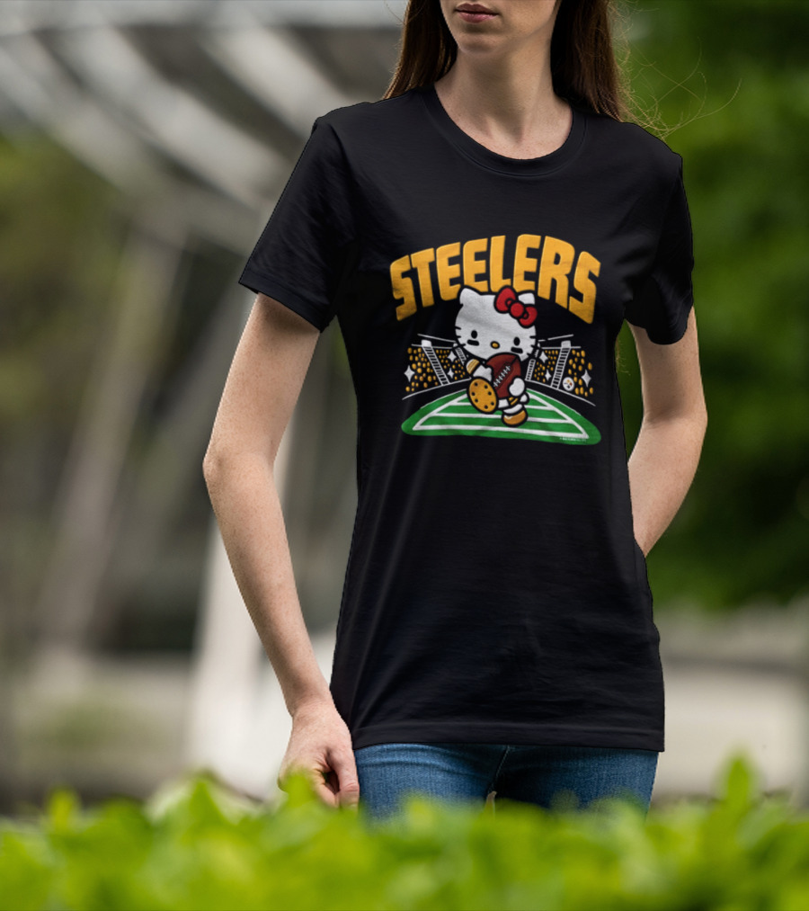 Hello Kitty Pittsburgh Steelers Football Collaboration T-Shirt
