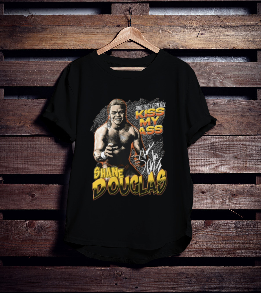 Shane Douglas Kiss My Ass Signature Iconic Franchise Wrestling T-Shirt