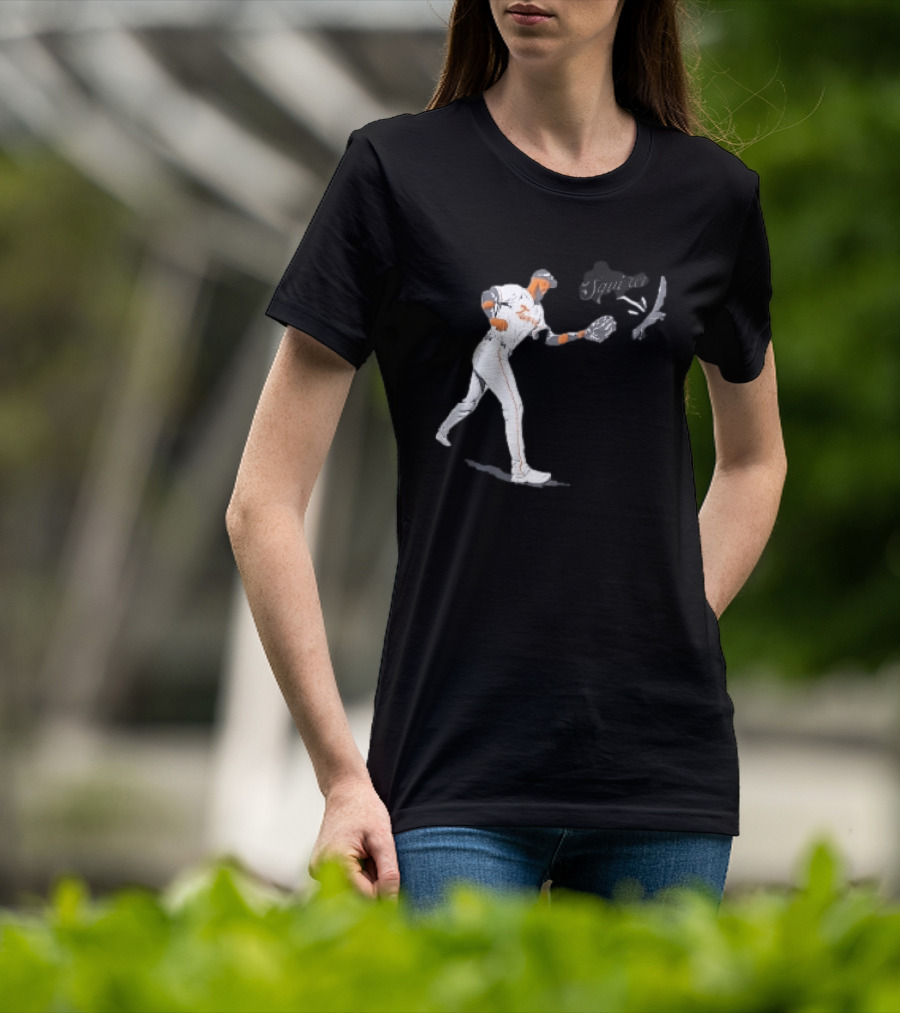 Squirrel Leody Taveras Texas Rangers MLB Catching Cartoon Baseball T-Shirt