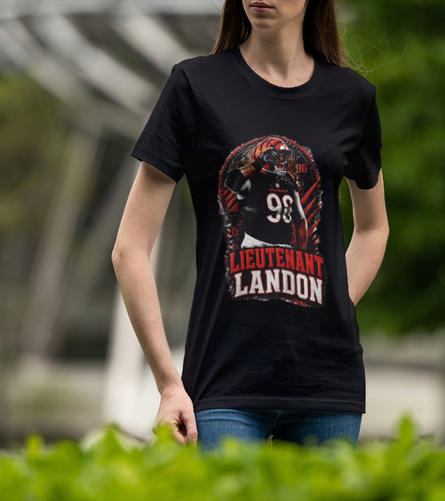 Lieutenant Landon 96 Cincinnati Bengals Football Salute T-Shirt