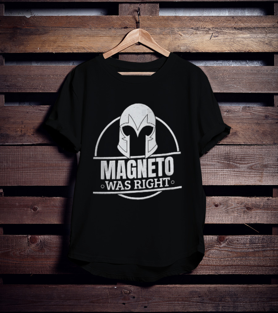 Magneto Was Right Helmet Circular Frame Distressed Grunge T-Shirt