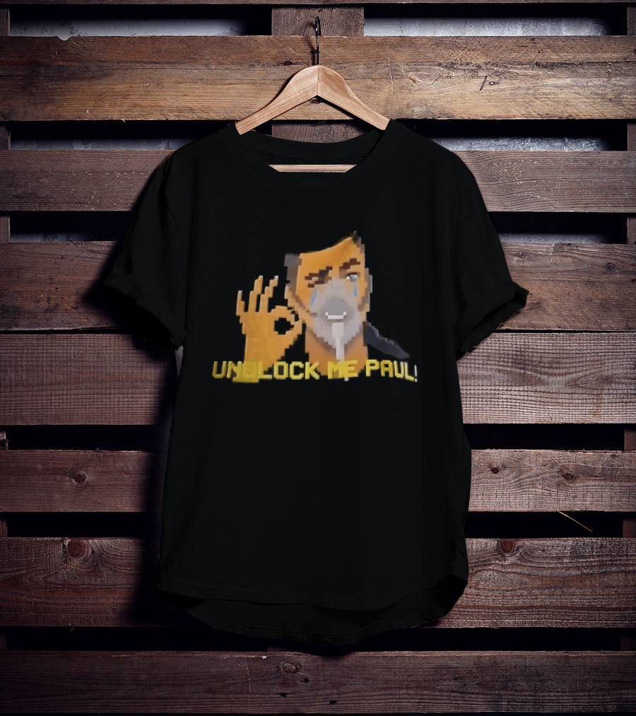 Unblock Me Paul Pixel Art Crying Man OK Hand Gesture T-Shirt