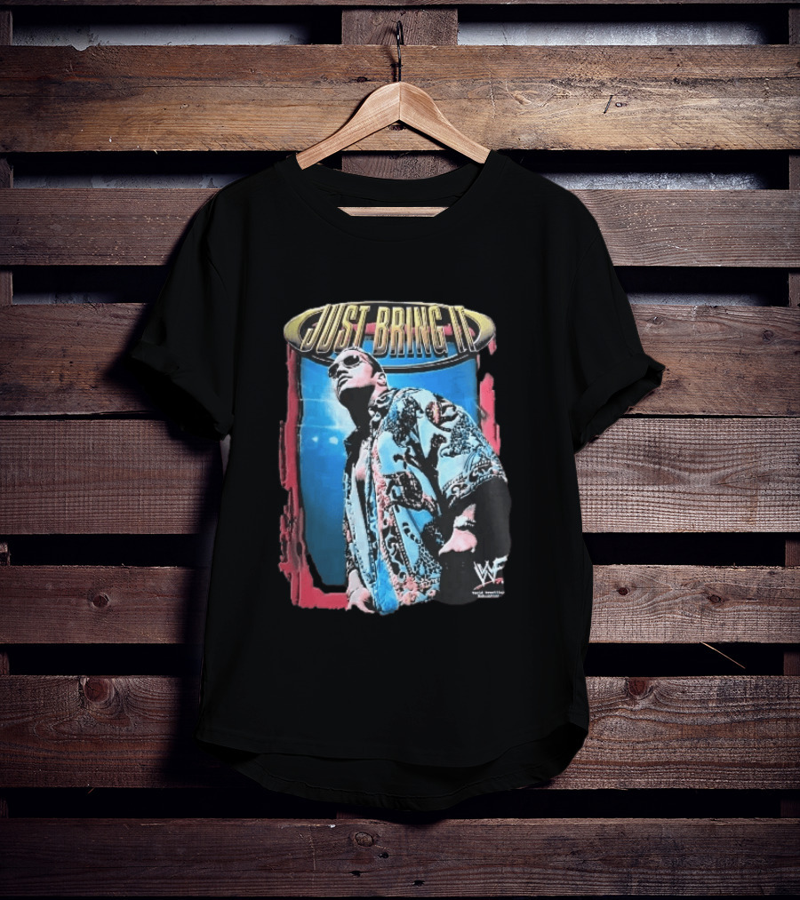 World Wrestling Federation Just Bring It Dwayne The Rock Johnson Sunglasses T-Shirt
