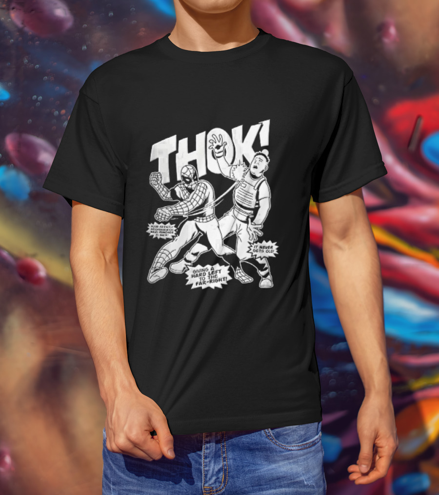 Spider Man Thok Nazi Puncher Far Right Comic Line T-Shirt