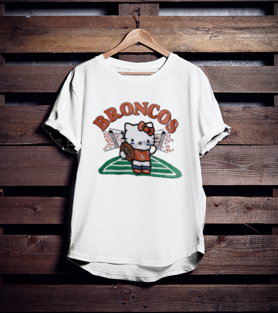 Hello Kitty Broncos Football Collaboration With Denver Team Spirit T-Shirt