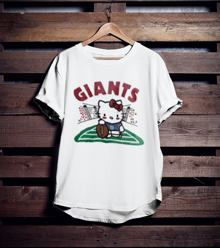 Hello Kitty New York Giants Collaboration Football Themed Holder T-Shirt