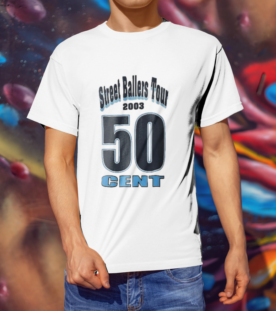 Street Ballers Tour 2003 50 Cent Jersey Number Blue T-Shirt