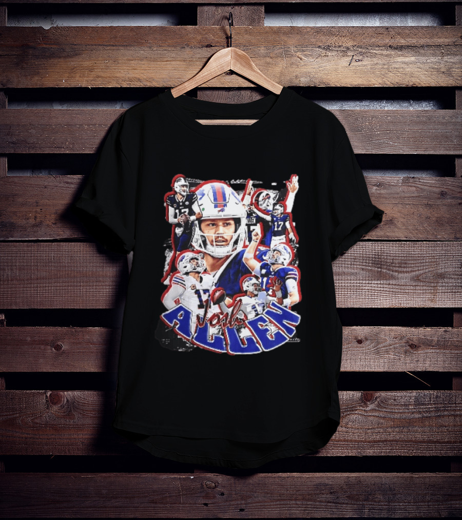 Buffalo Bills Josh Allen Action Collage Football Player T-Shirt