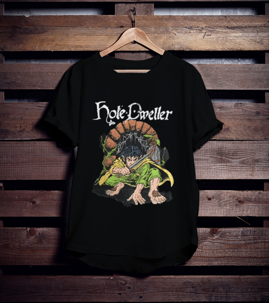 Hole Dweller Fantasy Creature Crouching With Sword T-Shirt
