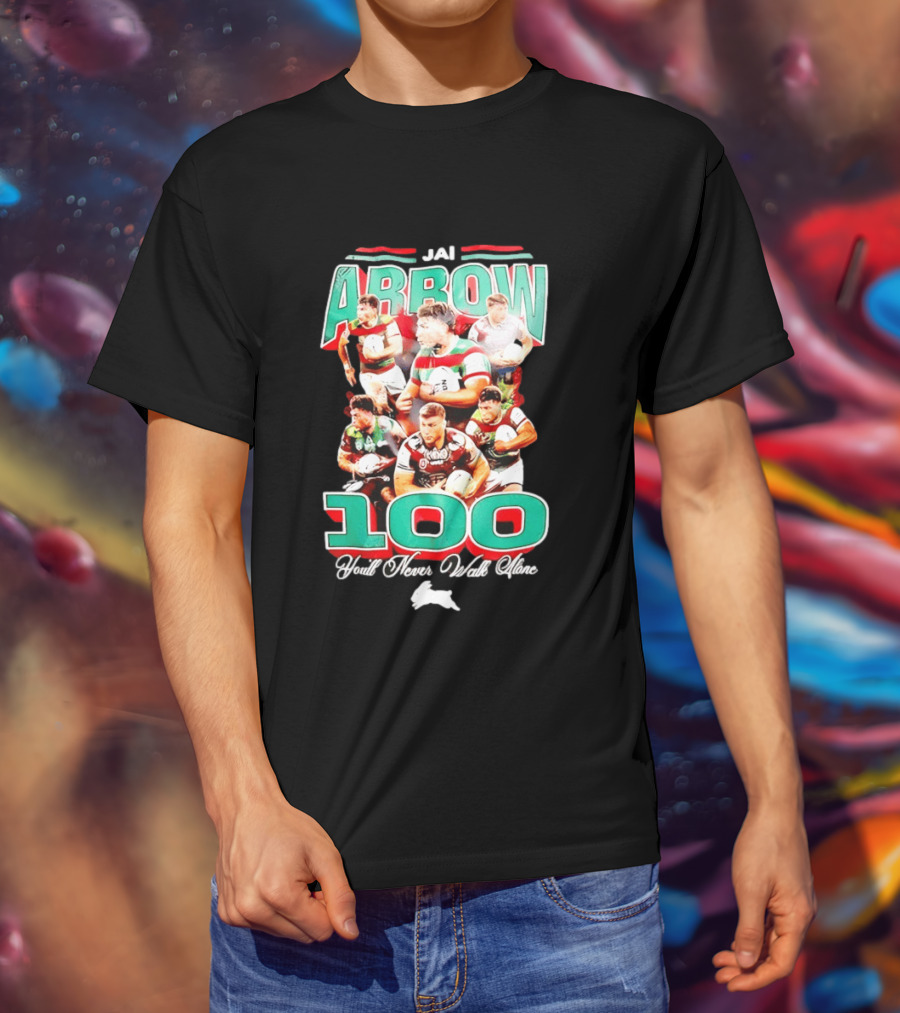 Jai Arrow 100 Games South Sydney Rabbitohs You'll Never Walk Alone T-Shirt