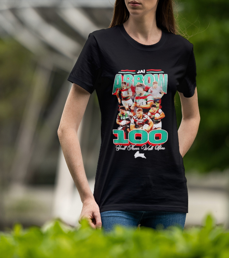 Jai Arrow 100 Games South Sydney Rabbitohs You'll Never Walk Alone T-Shirt